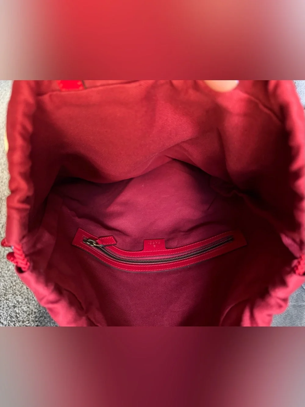 Gucci drawstring backpack with top handles